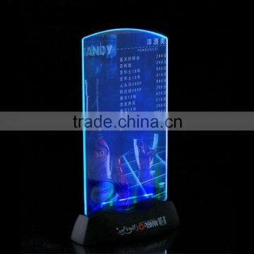 led acrylic table menu display holder,table stand menu holder