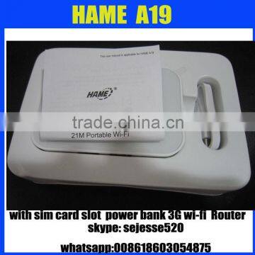 Hame A19 21M portable wi-fi 3g Router HAME Noah's ark power bank 3g router hame A19 with 5200mAh battery