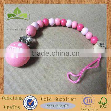 Wooden pacifier clip chain