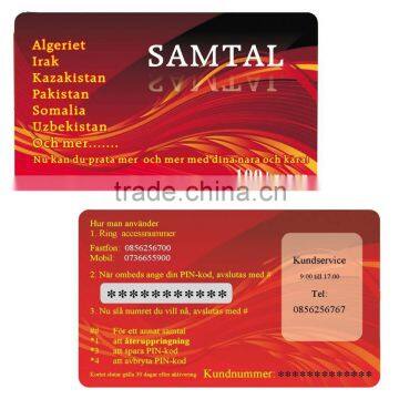 Telecom scratch card recharge card manufacturer
