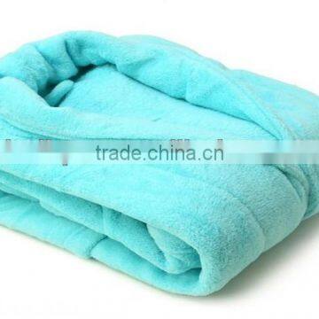 Microfiber Coral Fleece Bathrobe Blue Color Soft Bathrobe