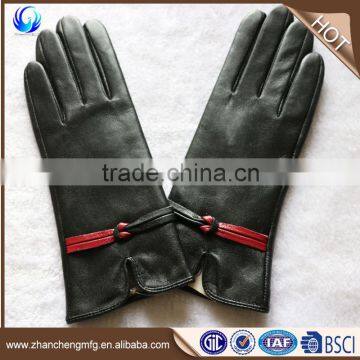 New Style Winter Ladies Goatskin C Grade Leather Gloves photo-2