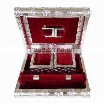 SILVER METAL FINISH PREMIUM WOODEN JEWELLERY BOX / BANGLE BOX photo-4