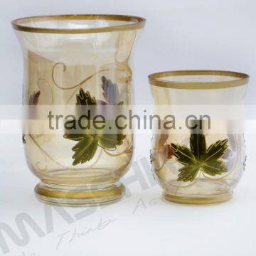Wholesale Hot Sale Elegant Glass Candle Holder With Handpainting