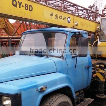 Dongfeng QY8D 8 ton used wheel crane lifting truck crane