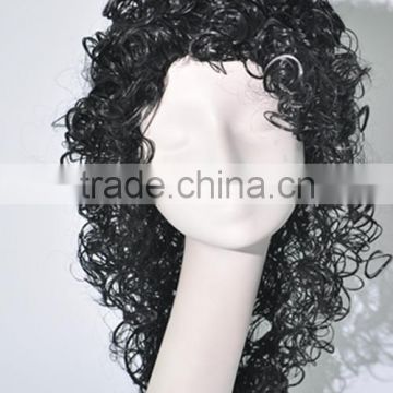 Long black Crazy afro curls wigs football fans wig N344