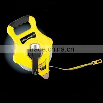 Long fiberglass measuring tape comfortalbe and anti-slip handle open fiber measuring tape