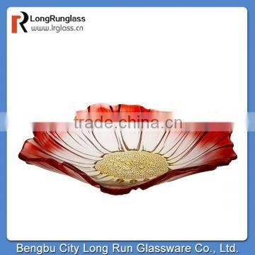 LongRun wholesale cheap blood red glass bowl for fruit home decoration