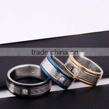 Shiny Crystals Stainless Steel Couple Matching Rings(JR10027)