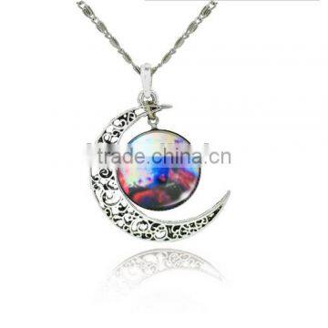 moon time fashion pendant alloy necklace