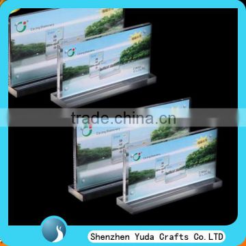 custom cheap acrylic table sign holder with magnet with base acrylic label stand high quality