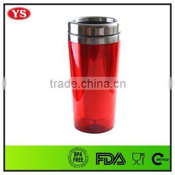 16oz food grade double wall translucent colored plastic cups with lid