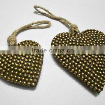 Iron & Steel Metal Heart X-Mas Hanging,Ornament & Decoration for Christmas Tree