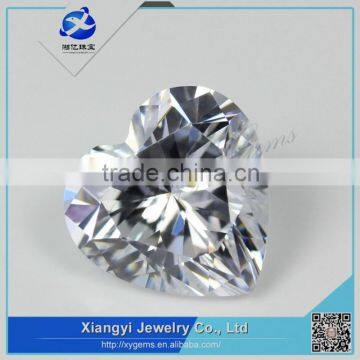 alibaba supplier sparkle heart shape lab created cubic zirconia gemstone for jewelry