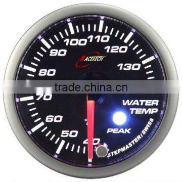 52mm Smoke Lens/ Super White & Amber LED Water Temp Gauge With Warning & Peak Recall