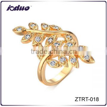 Elegant Zircon Leaves Finger Rings Wholesale