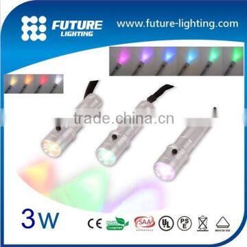 Shenzhen led torch light manufacturers Portable multifunction RGB 3w mr light led torch