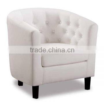 Modern button tufted tub chair sofa chair wooden restaurant armchair