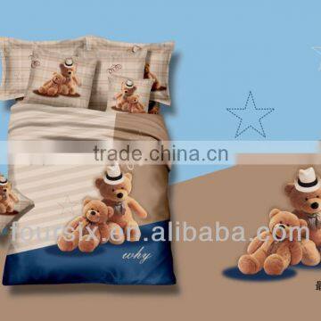 2014 new design 100% cotton 3d reactive printed 4 pieces duvet cover set