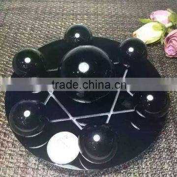 Wholesale 100% Natural Obsidian Crystal Seven Star Group Healing for Decoration photo-2