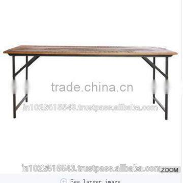 INDUSTRIAL furniture folding Dining Table , DINING Furniture metal wood Table,