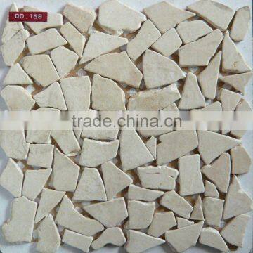 natural marble paving stone mosaic in random design