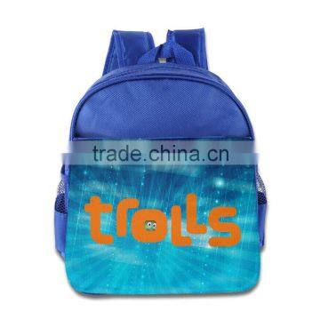 Good Gift Kid's Bags - Funny Trolls Letters Children Backpack Schoolbag Shoulder Bags RoyalBlue