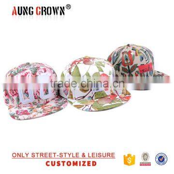 Custom Design 100% Cotton Floral Snapback Cap/Hat photo-4