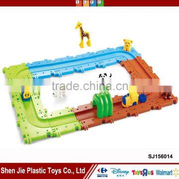 Intelligent Children Plastic Electric Railway Train Building Block Toy