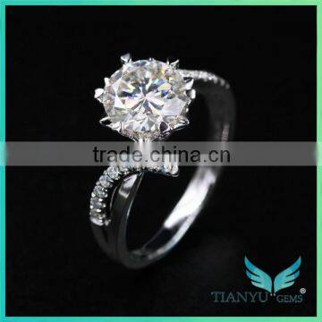 Moissanite 3 ct Yellow Gold Engagement Ring Rope Band Moissanite Jewelers photo-3