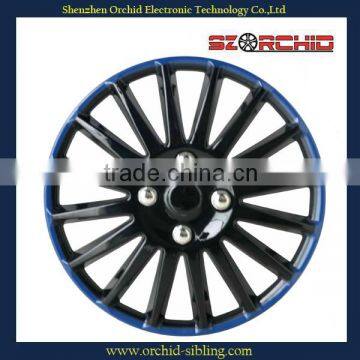 plastic silver 16 inch blue & black wheel cover