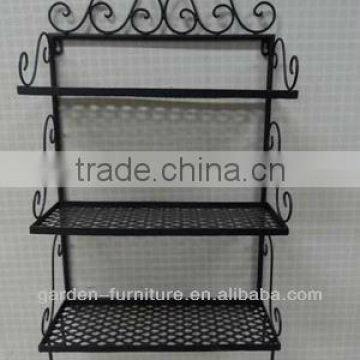 wrought iron display rack decorative metal wall mounted shelf