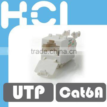 Category 6A 90Degree UTP RJ45 Modular Keystone Jack With Dust Door