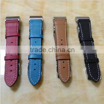 Newly High Quality Leather Strap Steel Wrist Watch Band For Fitbit Charge 2 Wearable Belt Strap