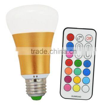 10W Color Changing Dimmable E27 Base 85-265V 900LM Cool White RGBW LED Bulb With Remote Control