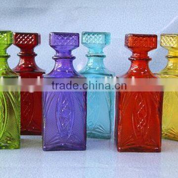 square decorative glass wine bottle