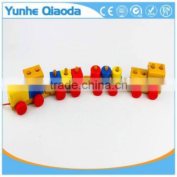 Colorful Wood Stocking Train Toys Geometric Building Blocks Education Gift photo-3