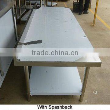 Restaurant Kitchen Heavy Duty Stainless Steel Work Table With Wheel And Under Shelf photo-3