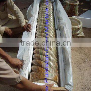 UNIQUE GREEN ONYX CARVING COLUMNS PILLARS photo-4