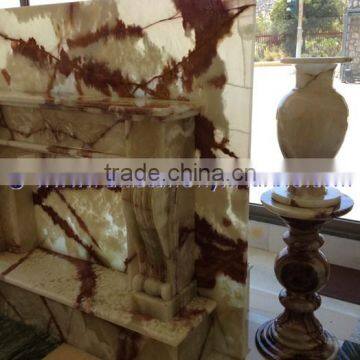 CUSTOM MADE MULTI GREEN ONYX FIREPLACES photo-3