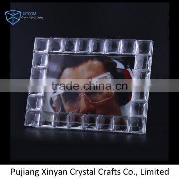 OEM ODM transparent and brown crystal mini beautiful photo frame