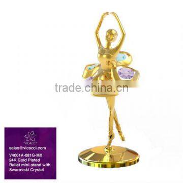 24K Gold Plated Ballet Stand for Home Decor