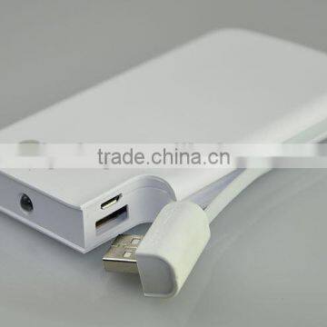 super slim card power bank with built in cable 5000mah 5500mah