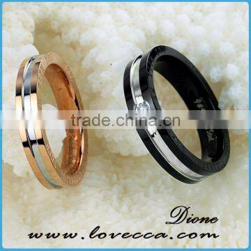 Custom Couples Wedding Ring Stainless Steel Jewelry With Rose Gold Plating photo-2