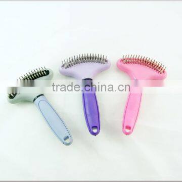 plastic pet hair brush with the steel pin