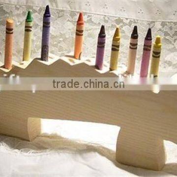 Hot sell wooden Alligator Crayon Holder Wood Unpainted for DIY projects made in China