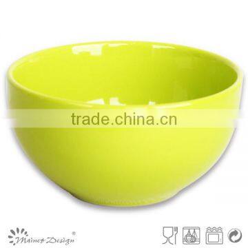 5.5 Inch Ceramic Rice Bowl Solid Green Color 13.5cm Stoneware Cereal Bowl photo-6