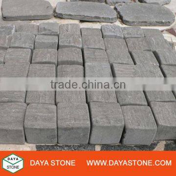 Black Limestone Cube Paving Stone