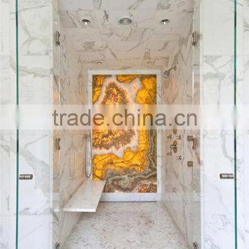 Fashionable home design natural stone white polished marble tiles