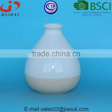 White Glazed With Wooden Bottom Chinese Ceramic Vase for Decoration photo-4